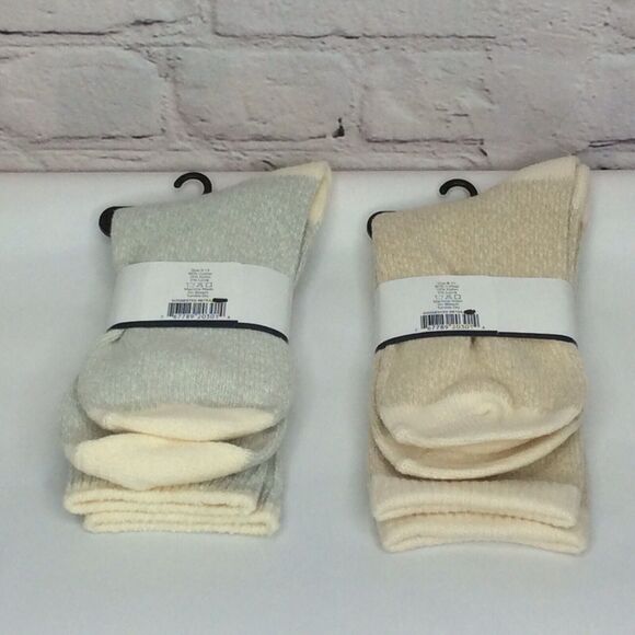 Cedar Island Outfitters Crew Socks Women's Size 9-11 Tan & Green Heathered Soft - Picture 6 of 6